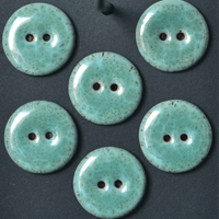 6 pcs. 23mm ceramic buttons Robins Egg