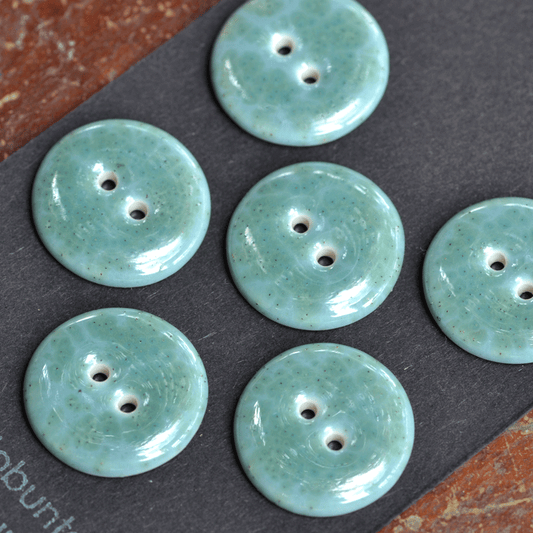 6 pcs. 22-23mm porcelain buttons Robins Egg