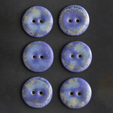 6 pcs. 23mm ceramic buttons lilac/blue
