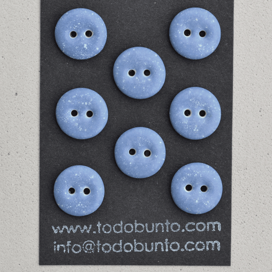 8 pcs. 15mm porcelain buttons forget-me-not