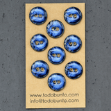 9 pcs. 18/19mm ceramic buttons kings blue