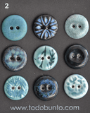 17-19mm ceramic buttons mix blue