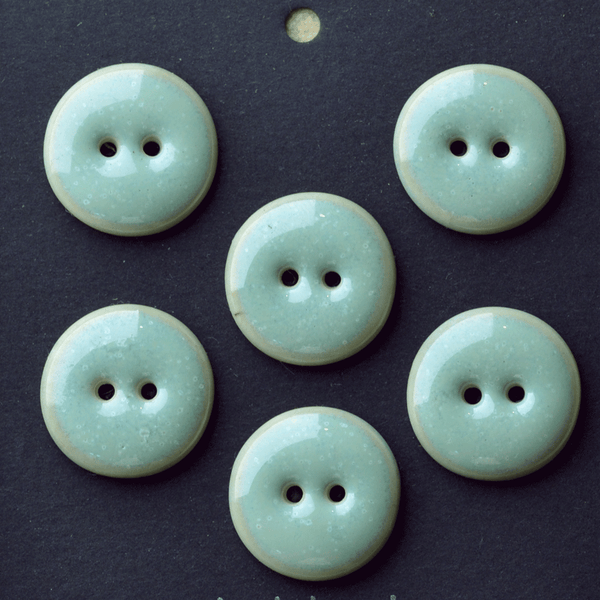 6 pcs. 20mm porcelain buttons mint