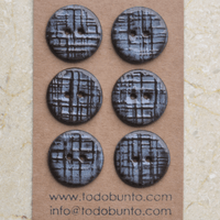 6 pcs. 23mm ceramic buttons check