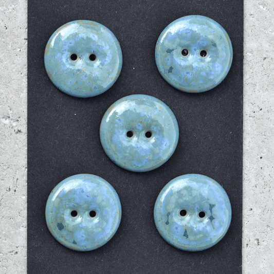 5 pcs. 23mm porcelain buttons blue/green