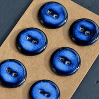 6x22mm Handmade Porzellanknöpfe Blau mit Farbverlauf