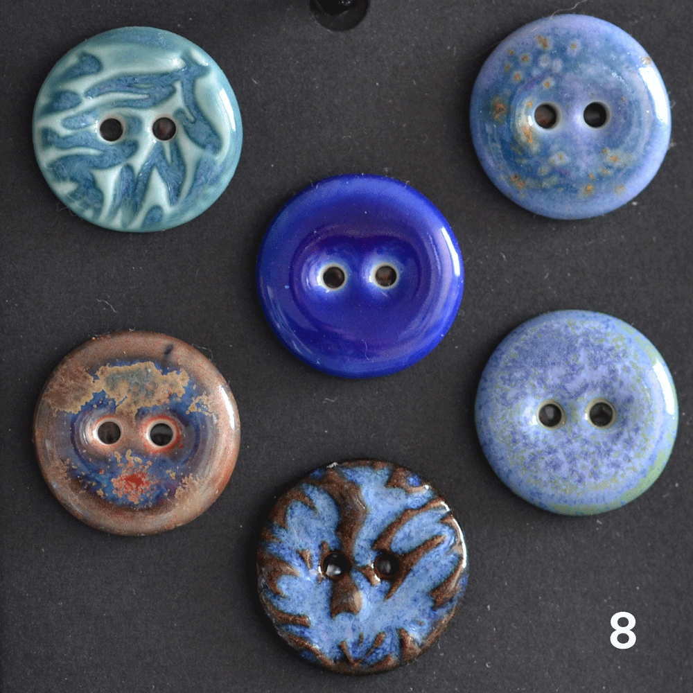 17-19mm ceramic buttons mix blue
