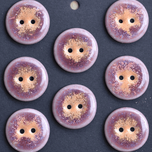 8 pcs. 20mm porcelain buttons magenta/papaya