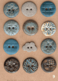 17-19mm ceramic buttons mix blue