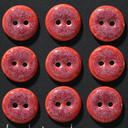 9 pcs. 15-16 mm porcelain buttons sangria