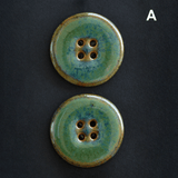 2 pcs. 27-28 mm ceramic buttons green