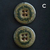 2 pcs. 27-28 mm ceramic buttons green