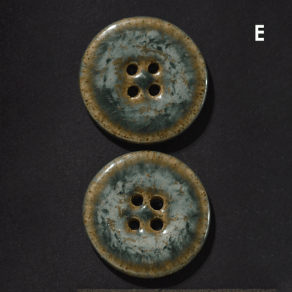 2 pcs. 27-28 mm ceramic buttons green