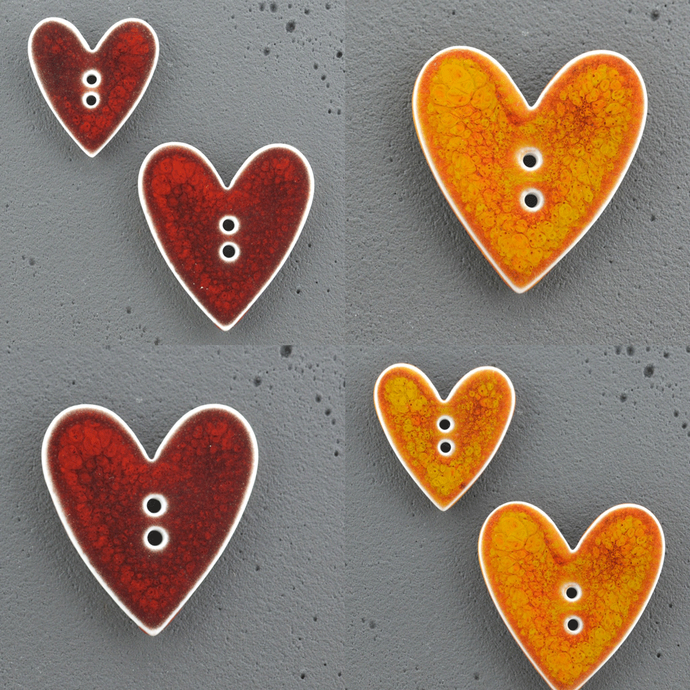 porcelain buttons hearts