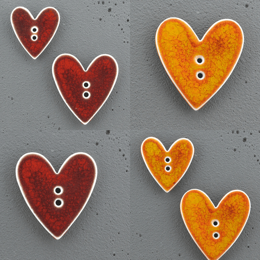 porcelain buttons hearts