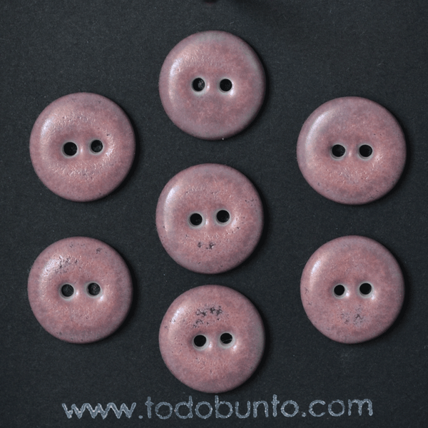 7 pcs. 17-18mm porcelain buttons rose