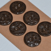 6 pcs. 18mm ceramic buttons walnut