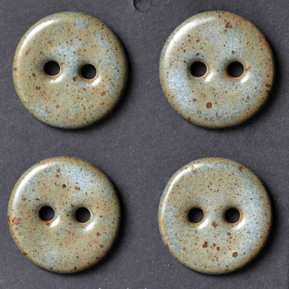 4 pcs. 27mm ceramic buttons rusty blue