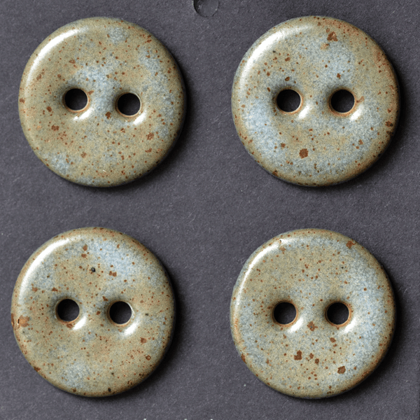 4 pcs. 27mm ceramic buttons rusty blue