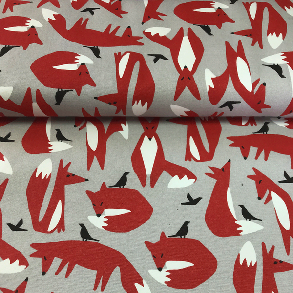 ORGANIC Canvas Stoff Foxes 0,10m