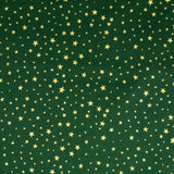 Popeline Metallic Sterne Grün 0,1 m