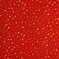 Popeline Metallic Sterne Rot 0,1 m